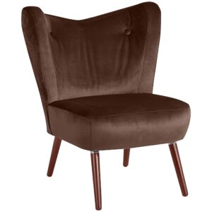 wohnli-moebel-suche-800000939117 Wohnli Möbelsuche - SESSEL Kathy Bezug Samtvelours Buche nussbaum dunkel / braun