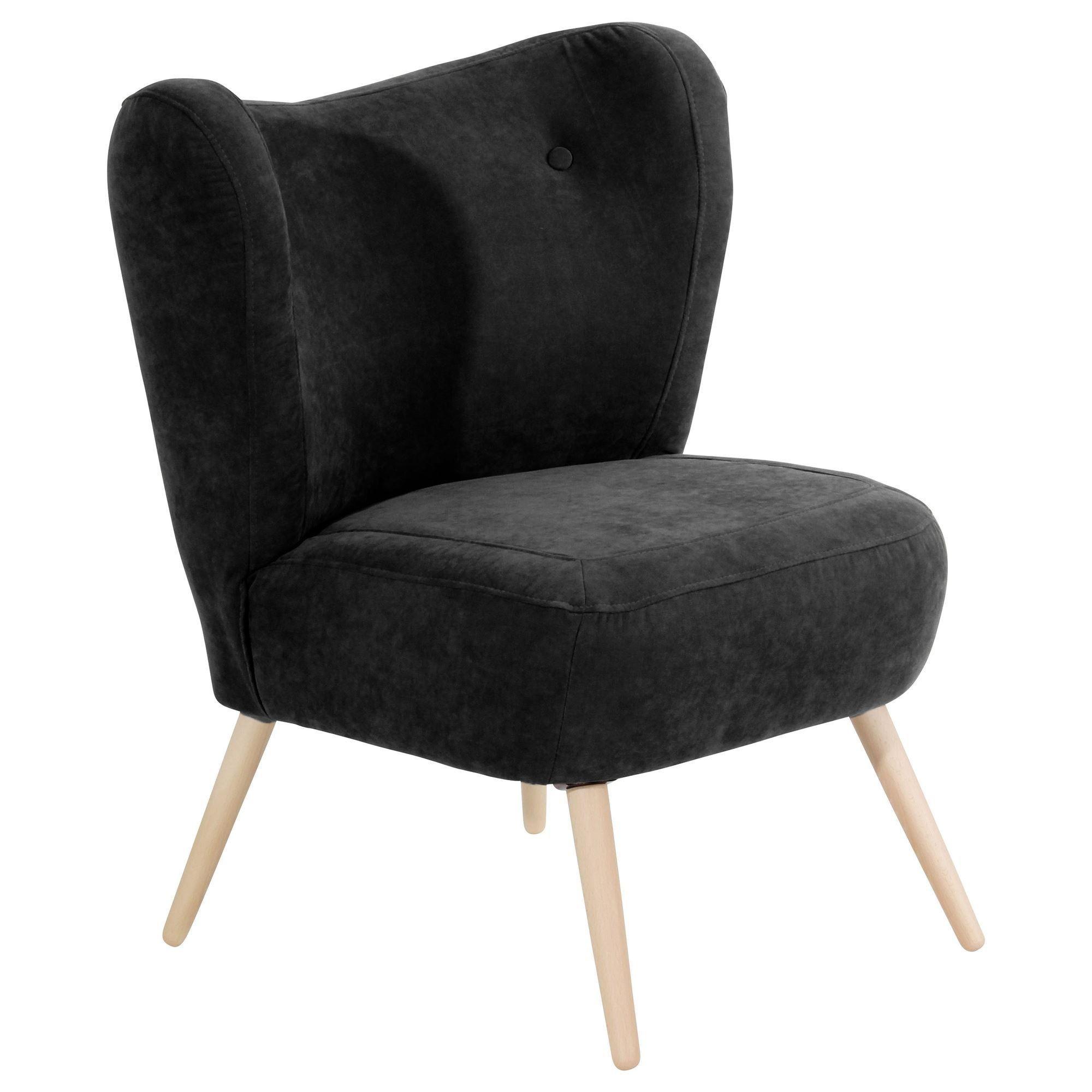 wohnli-moebel-suche-800000939130 Wohnli Möbelsuche - SESSEL Kathy Bezug Veloursstoff Buche natur / schwarz
