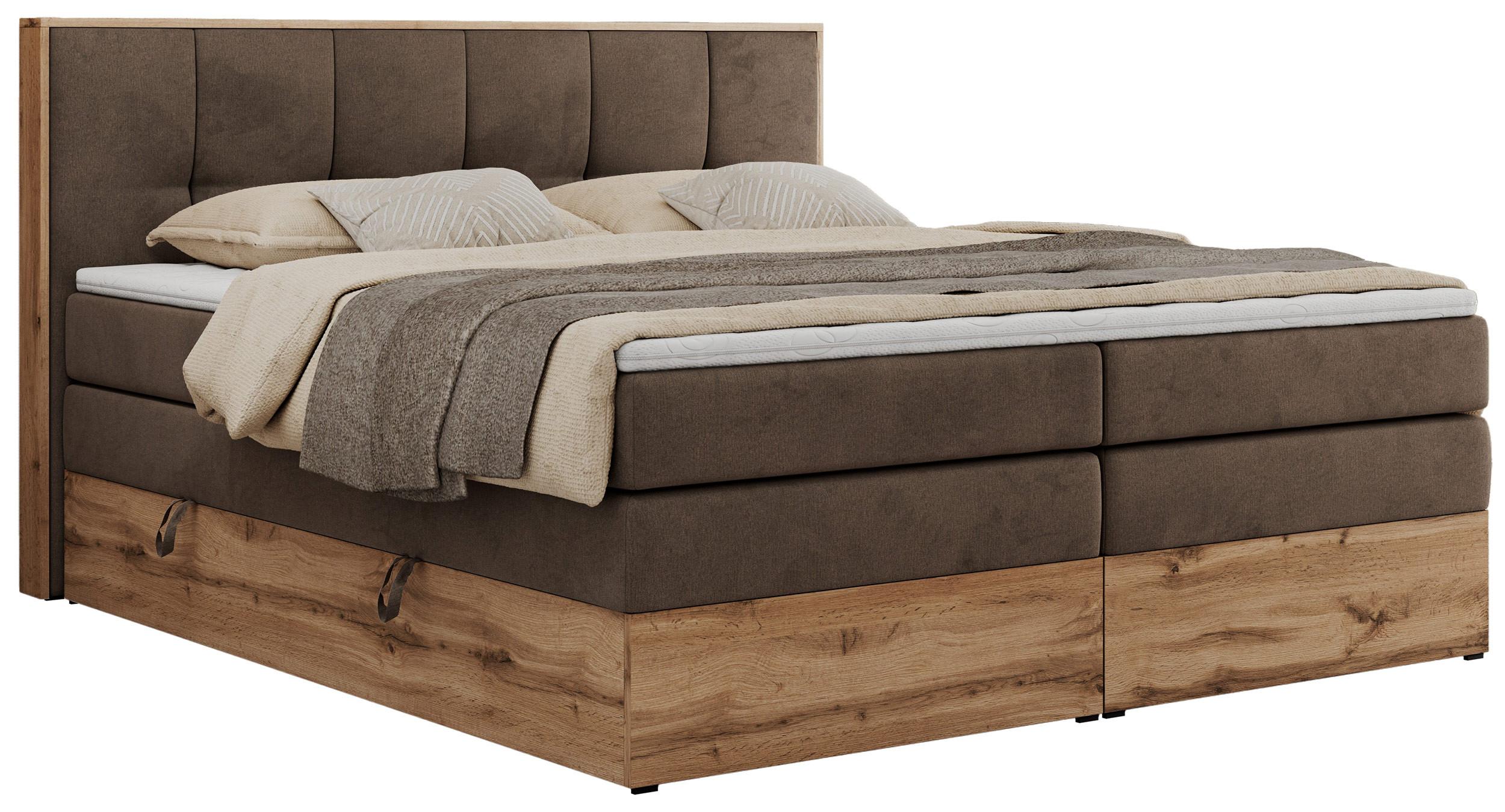 wohnli-moebel-suche-800000939161 Wohnli Möbelsuche - BOXSPRINGBETT ALBERO 1 KING 180/200 Braun Velvet - H4