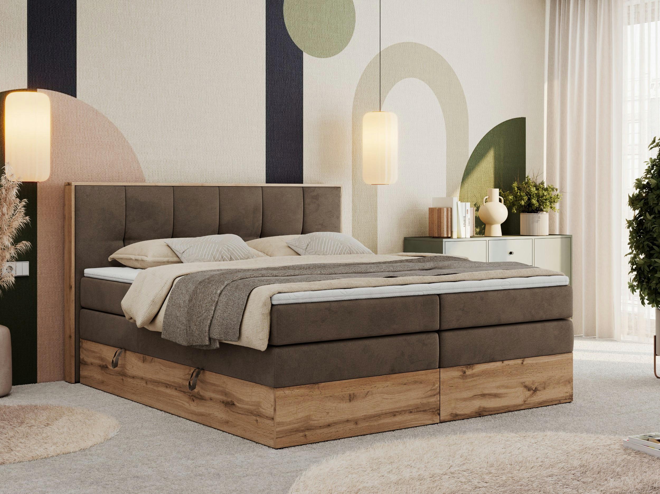 wohnli-moebel-suche-800000939215-1 BOXSPRINGBETT ALBERO 1 KING 200/200 Braun Velvet - H3 Textil MKS Möbel > Betten > Boxspringbetten Braun