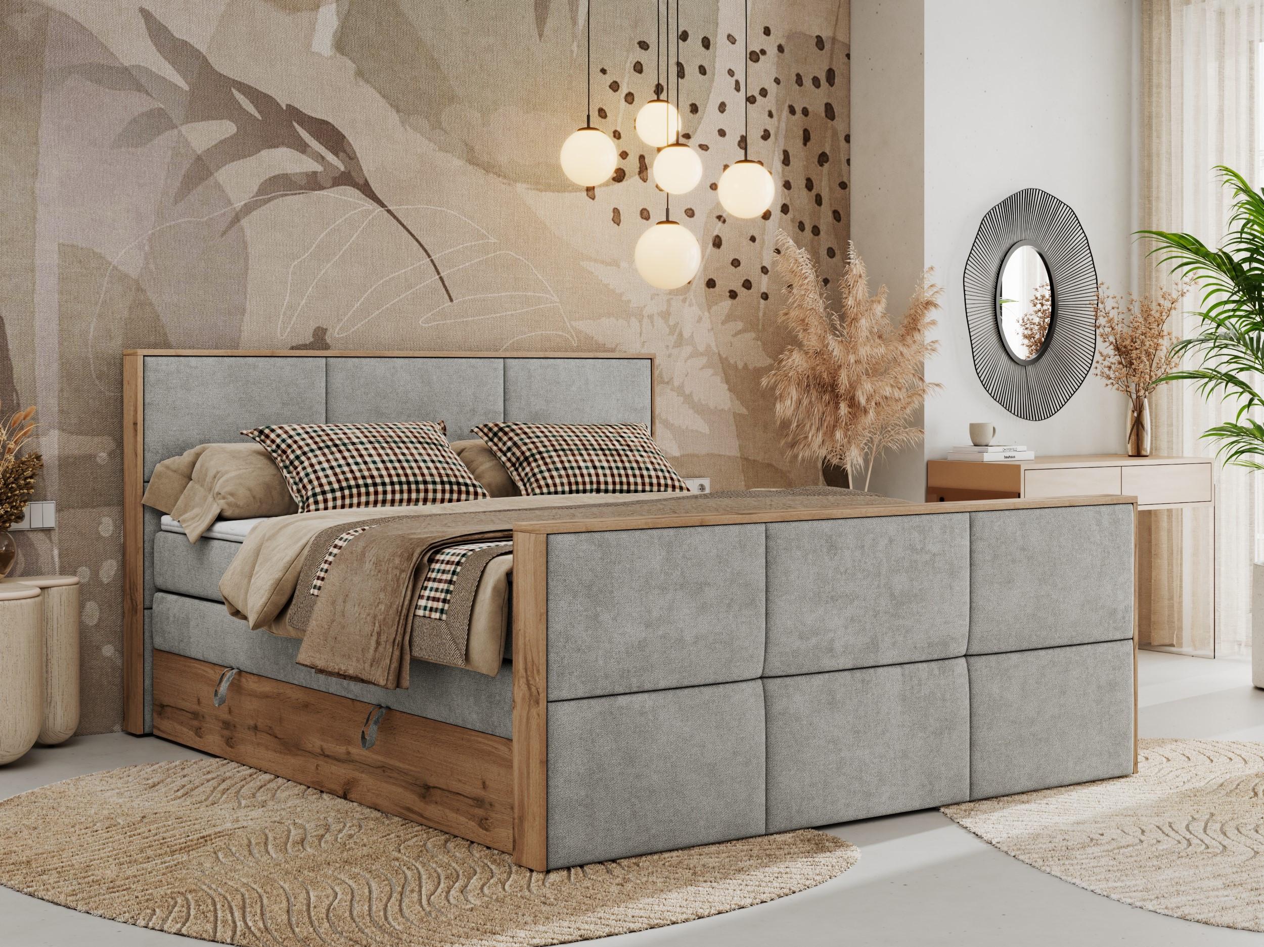 wohnli-moebel-suche-800000939228-1 BOXSPRINGBETT ALBERO 2 KING DUO 140/200 Hellgrau Strukture - H4 Textil MKS Möbel > Betten > Boxspringbetten Grau