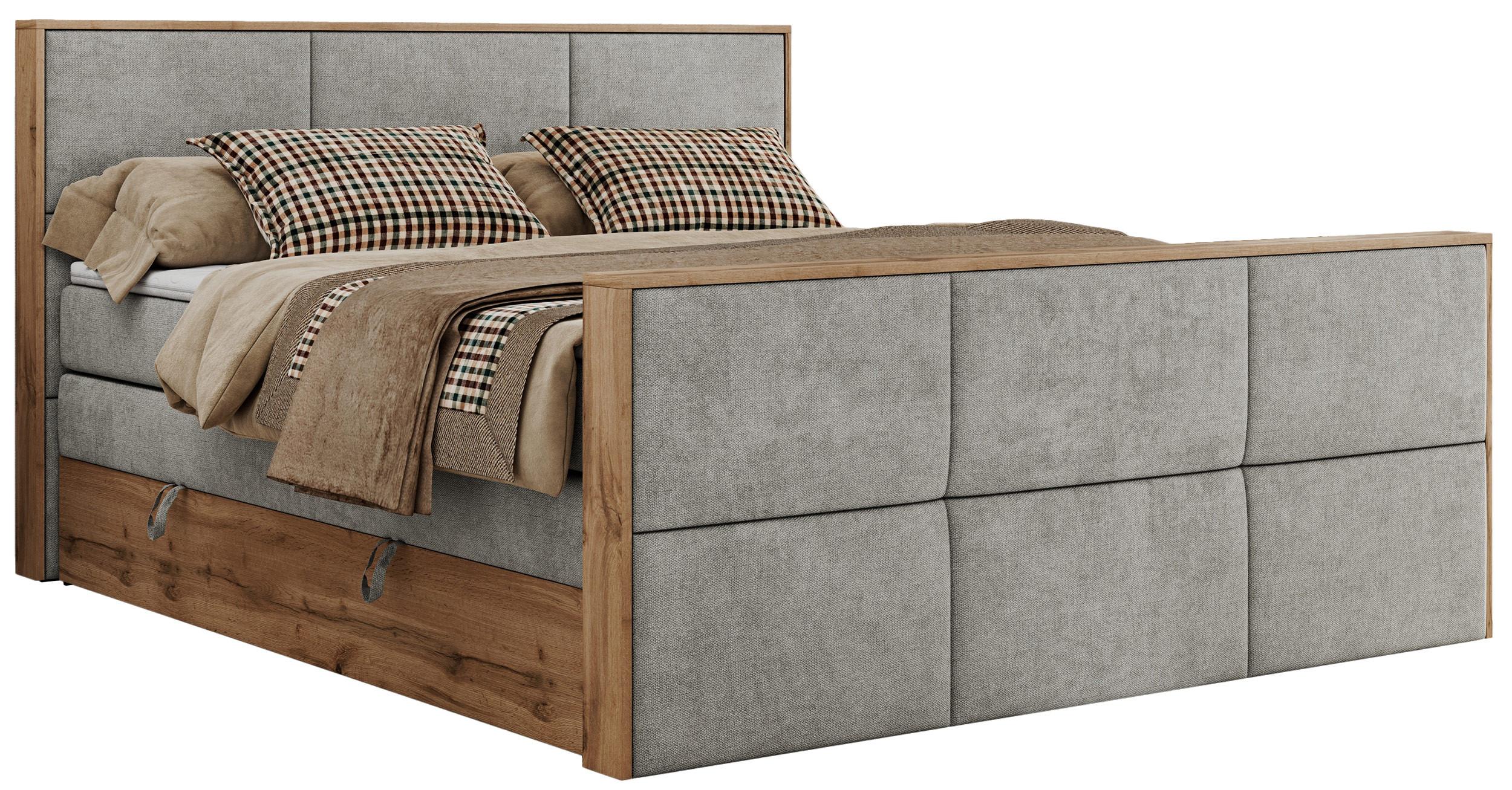 wohnli-moebel-suche-800000939228 Wohnli Möbelsuche - BOXSPRINGBETT ALBERO 2 KING DUO 140/200 Hellgrau Strukture - H4