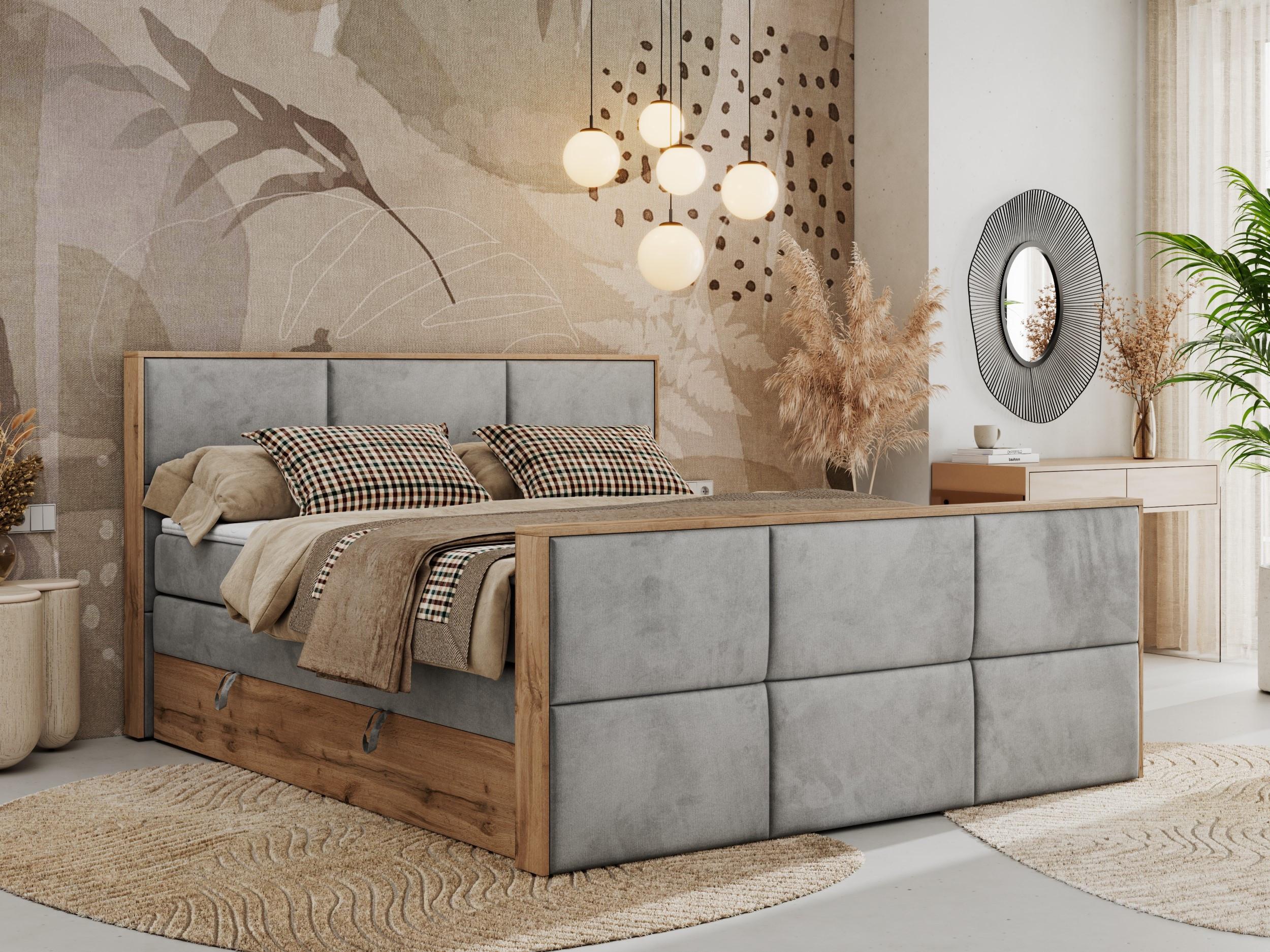 wohnli-moebel-suche-800000939260-1 BOXSPRINGBETT ALBERO 2 KING DUO 140/200 Hellgrau Velvet - H4 Textil MKS Möbel > Betten > Boxspringbetten Grau