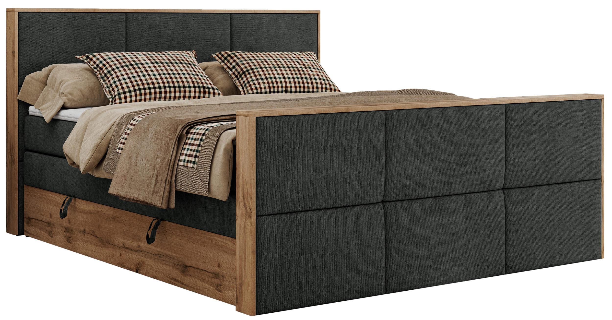 wohnli-moebel-suche-800000939263 Wohnli Möbelsuche - BOXSPRINGBETT ALBERO 2 KING DUO 180/200 Dunkelgrau Strukture - H3