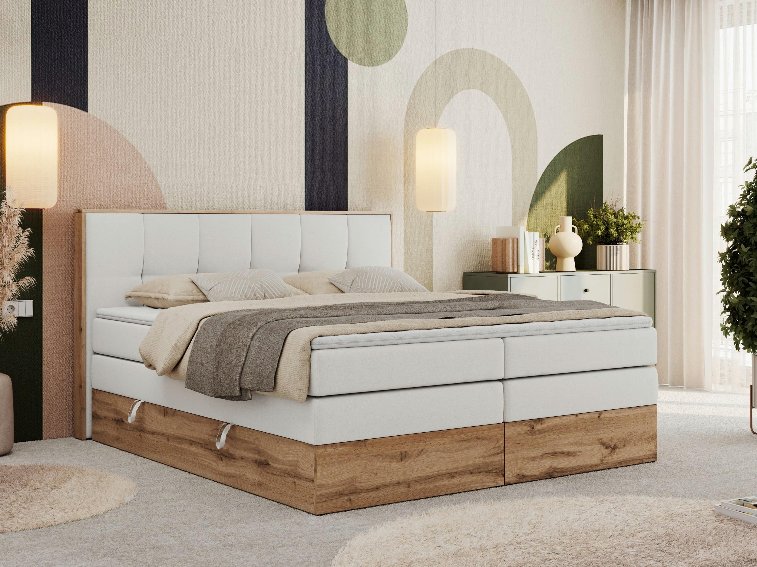 wohnli-moebel-suche-800000939276-1 BOXSPRINGBETT ALBERO 1 KING 200/200 Weiß Kunstleder - H3 Textil MKS Möbel > Betten > Boxspringbetten Weiß