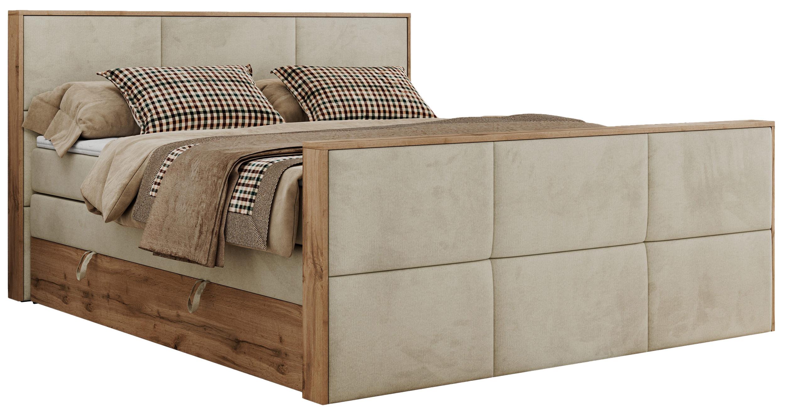 wohnli-moebel-suche-800000939287 Wohnli Möbelsuche - BOXSPRINGBETT ALBERO 2 KING DUO 180/200 Beige Velvet - H4