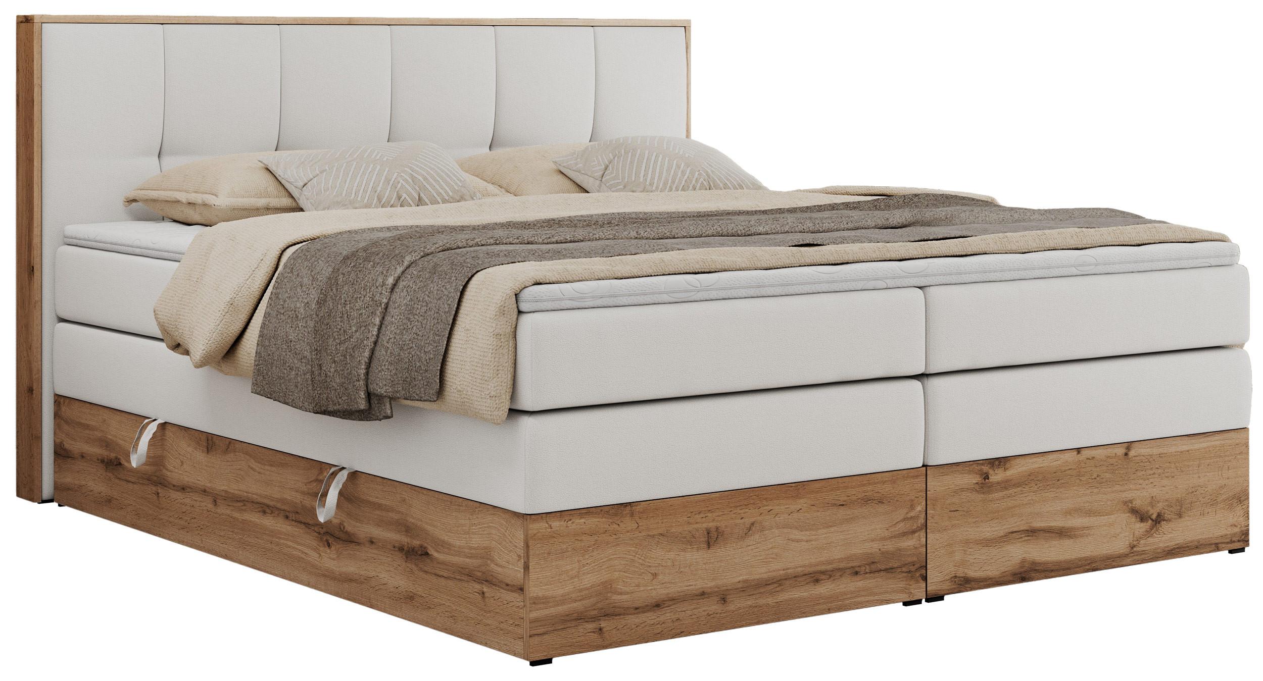 wohnli-moebel-suche-800000939292 Wohnli Möbelsuche - BOXSPRINGBETT ALBERO 1 KING 200/200 Weiß Kunstleder - H4