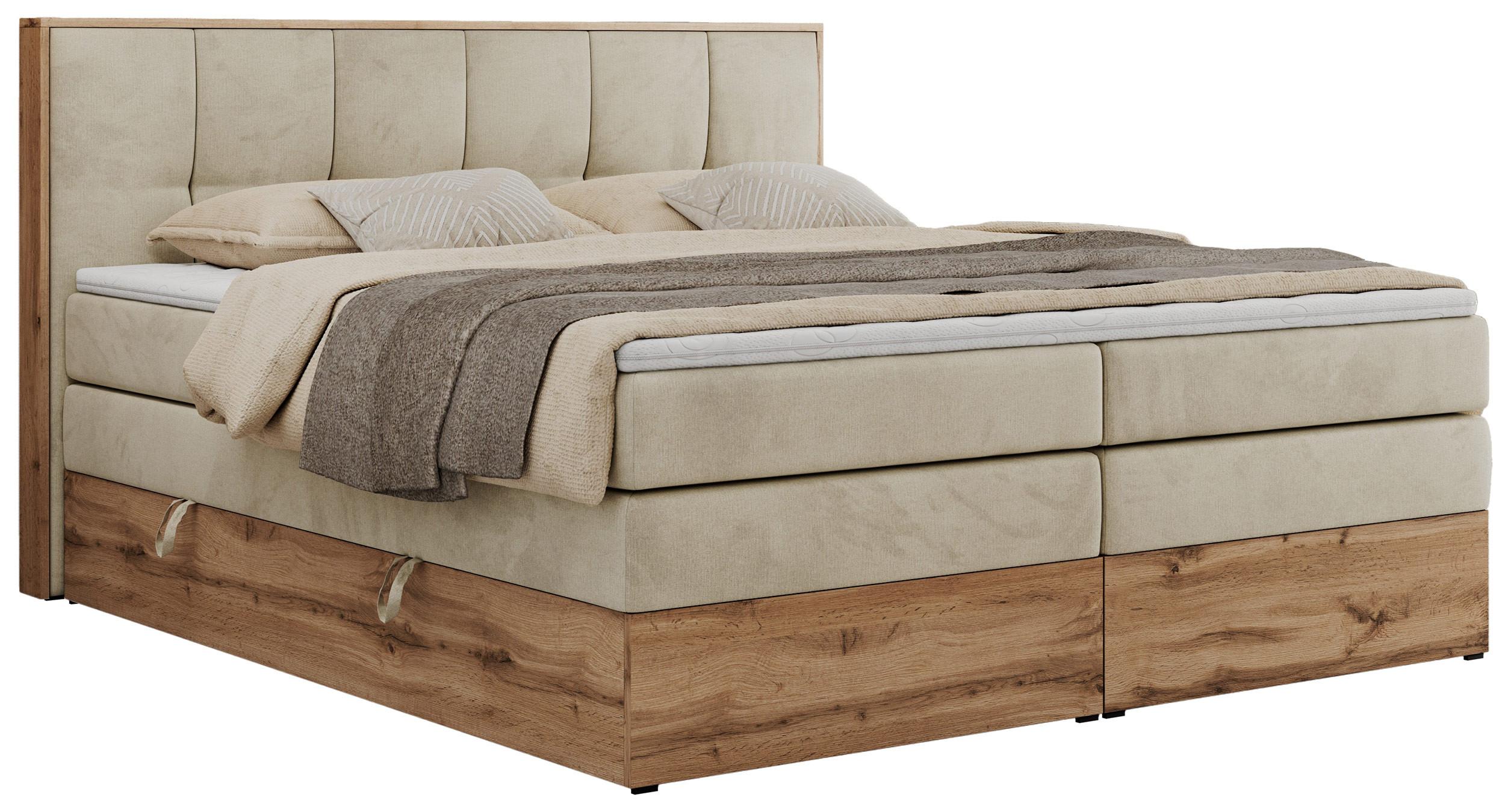 wohnli-moebel-suche-800000939328 Wohnli Möbelsuche - BOXSPRINGBETT ALBERO 1 KING 200/200 Beige Velvet - H3