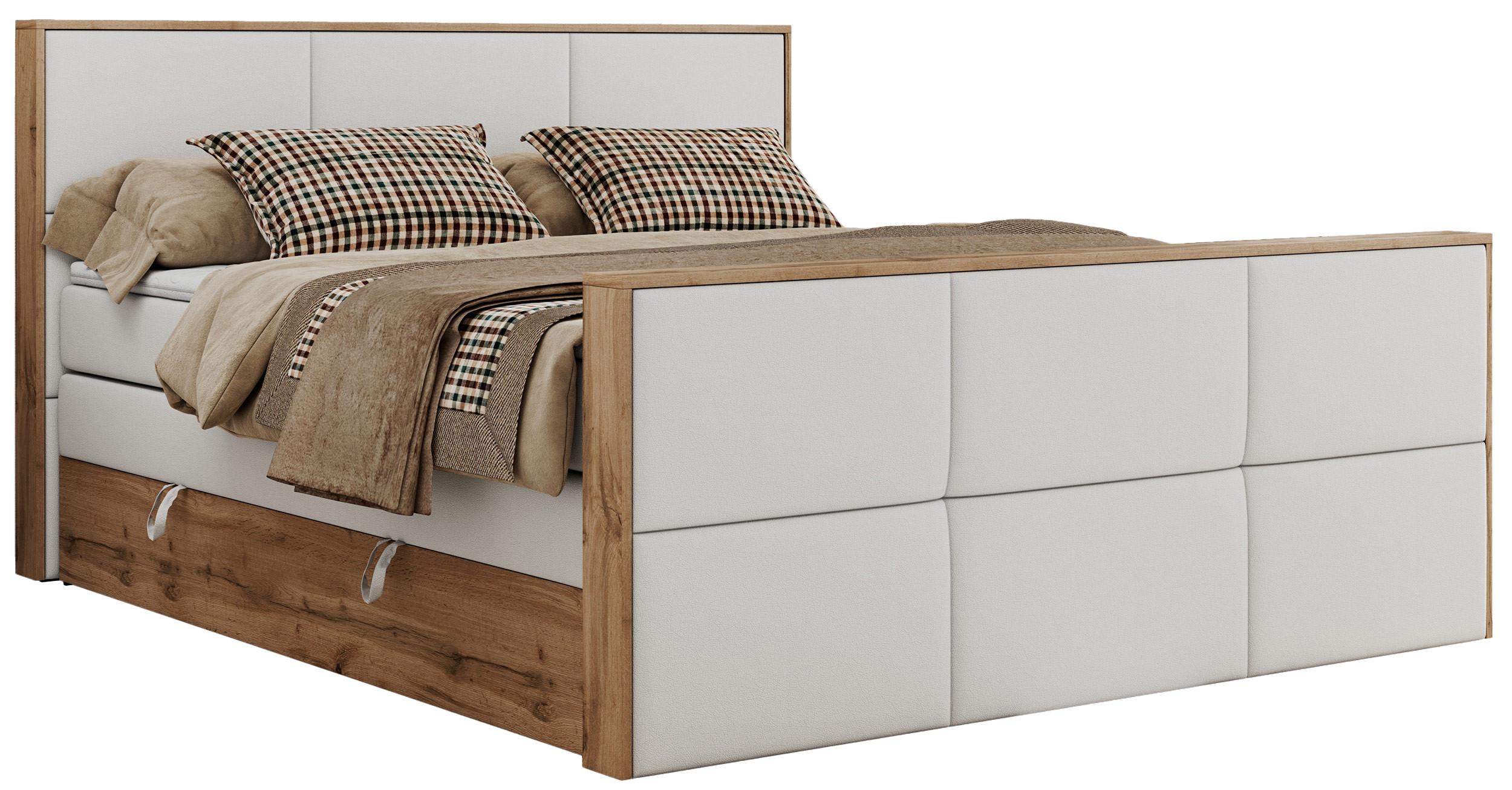 wohnli-moebel-suche-800000939369 Wohnli Möbelsuche - BOXSPRINGBETT ALBERO 2 KING DUO 160/200 Weiß Kunstleder - H4