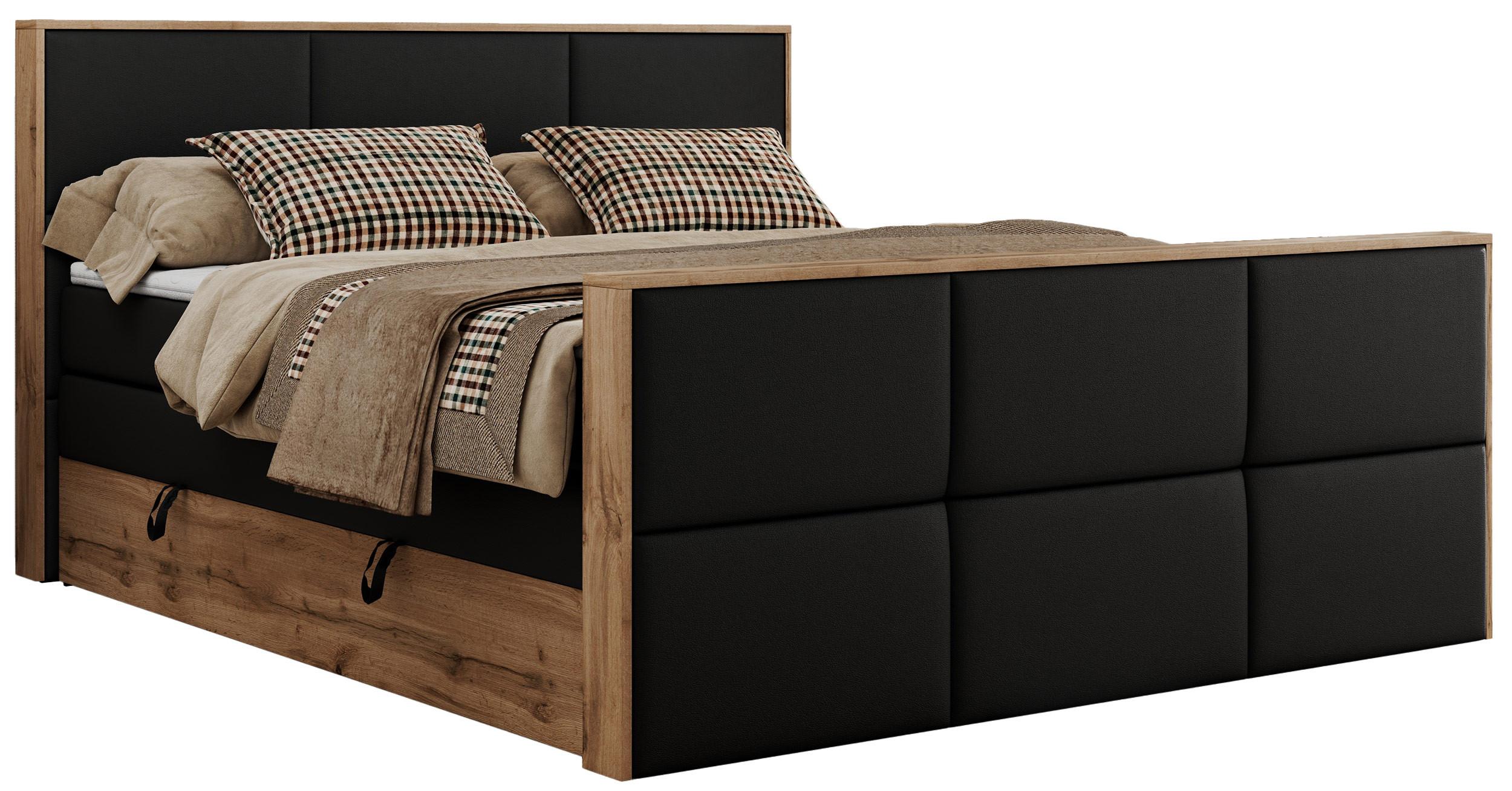 wohnli-moebel-suche-800000939400 Wohnli Möbelsuche - BOXSPRINGBETT ALBERO 2 KING DUO 140/200 Schwarz Kunstleder - H4