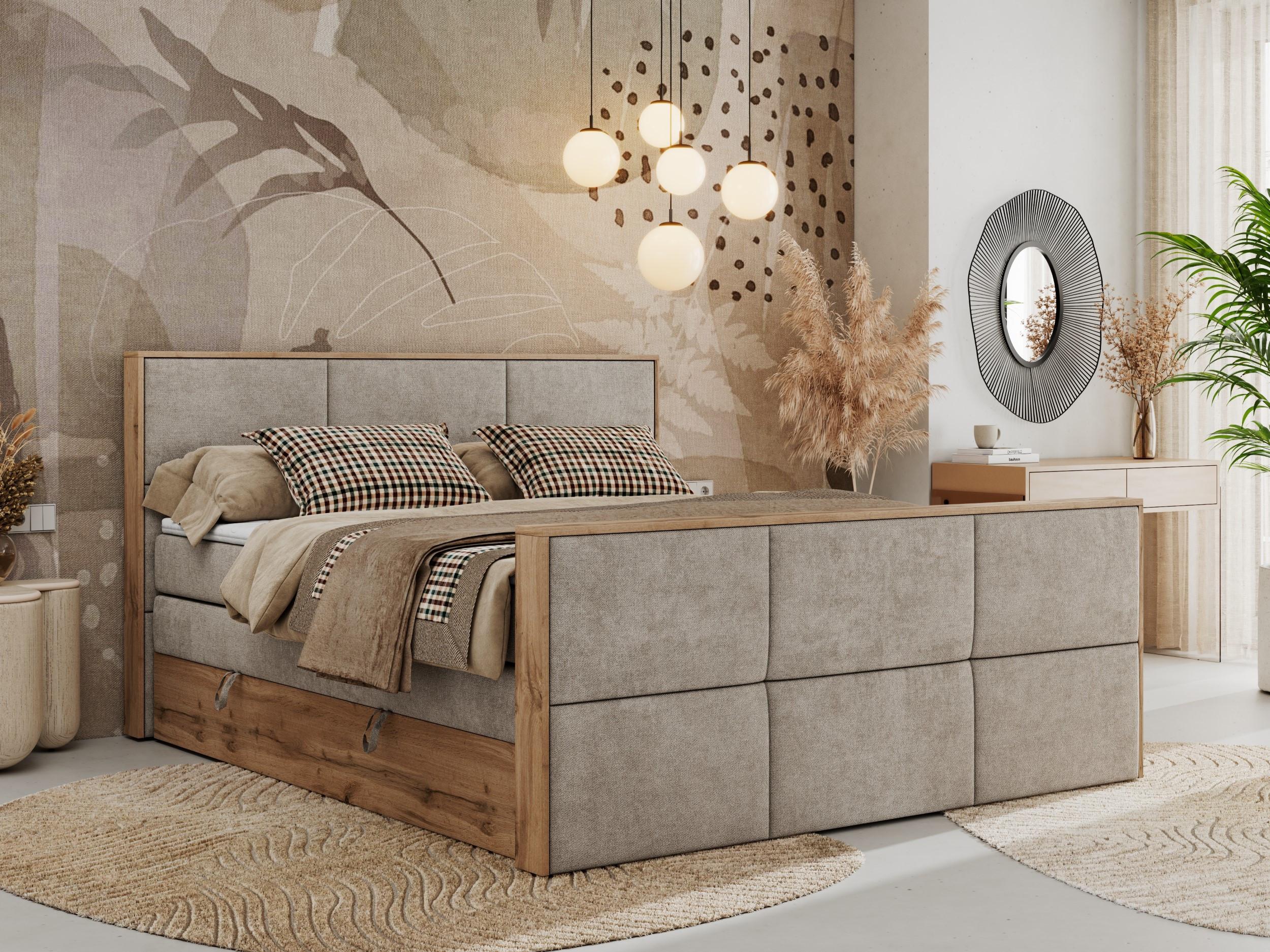 wohnli-moebel-suche-800000939412-1 BOXSPRINGBETT ALBERO 2 KING DUO 180/200 Beige Strukture - H3 Textil MKS Möbel > Betten > Boxspringbetten Beige