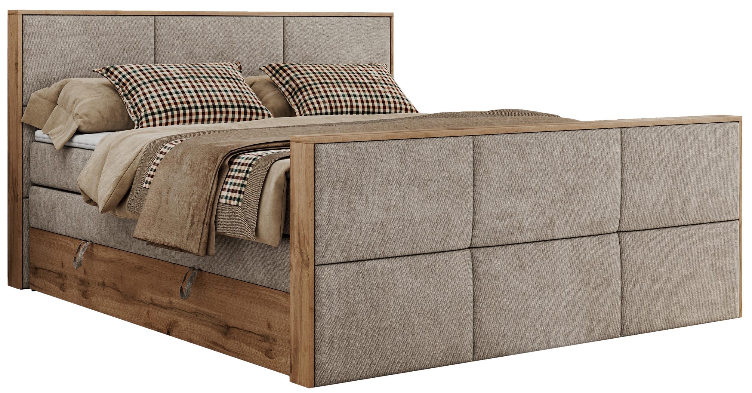 wohnli-moebel-suche-800000939412 Wohnli Möbelsuche - BOXSPRINGBETT ALBERO 2 KING DUO 180/200 Beige Strukture - H3