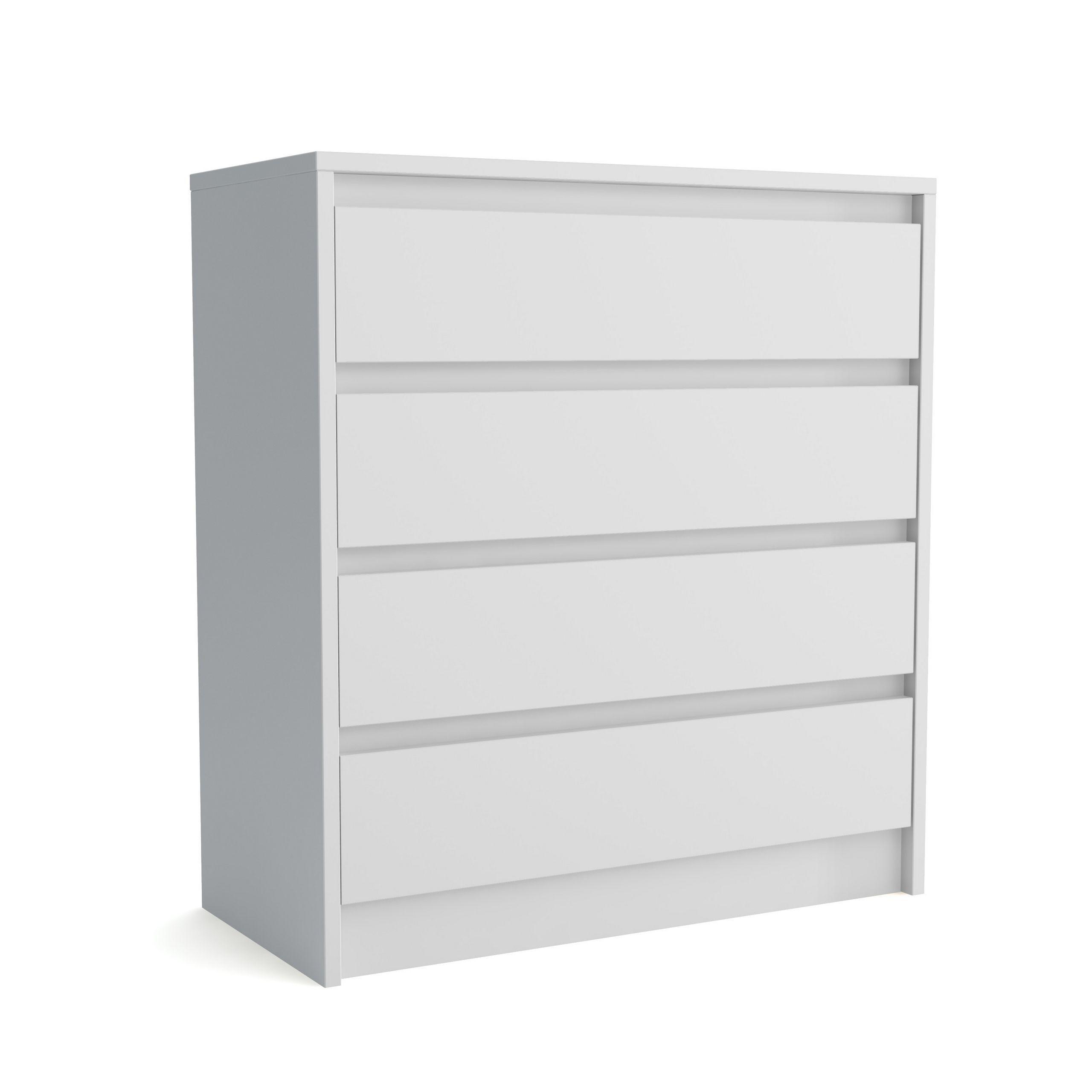 Wohnli Möbelsuche - KOMMODE ASTORRE 75/82/35 cm mit 4 Schubladen Weiß