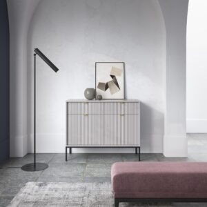 wohnli-moebel-suche-800000941014-1 KOMMODE STELLARE 104/83/39 cm mit 2 Schubladen 2 Türen Grau Holzwerkstoff MASSENO Möbel > Kommoden & Schubladenschränke > Kommoden Grau