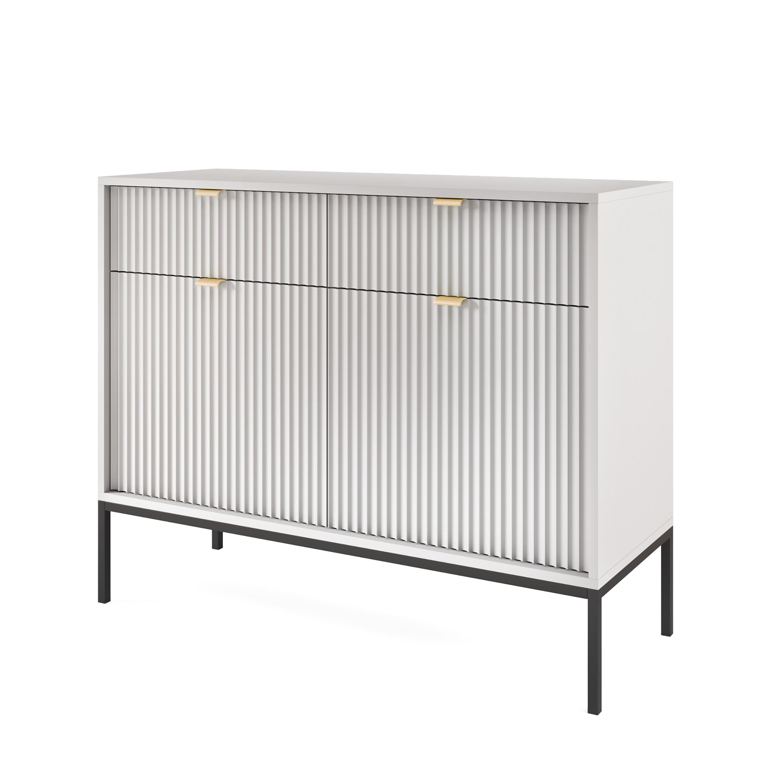 wohnli-moebel-suche-800000941014 Wohnli Möbelsuche - KOMMODE STELLARE 104/83/39 cm mit 2 Schubladen 2 Türen Grau