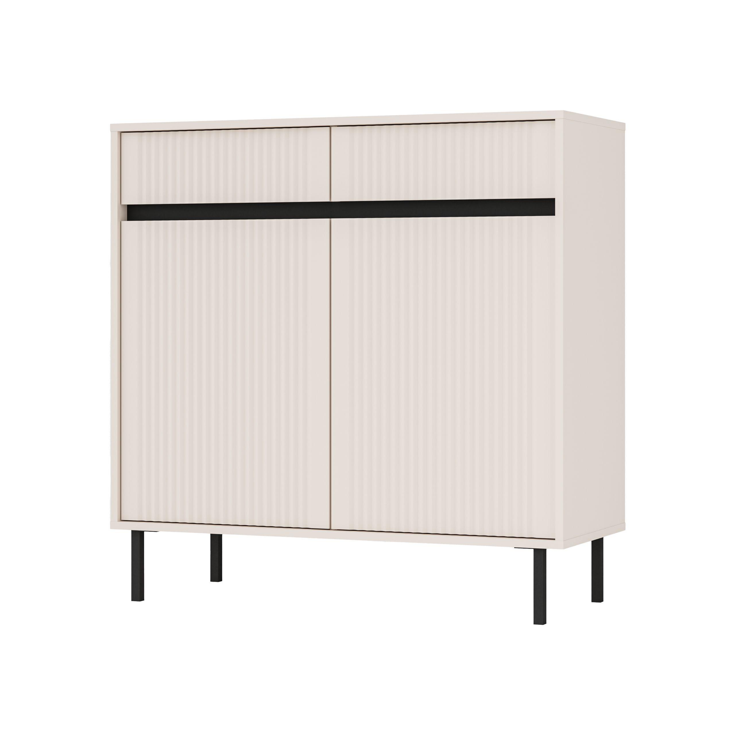 wohnli-moebel-suche-800000941016 Wohnli Möbelsuche - KOMMODE OSTIA 100/100/40 cm mit 2 Schubladen 2 Türen Beige