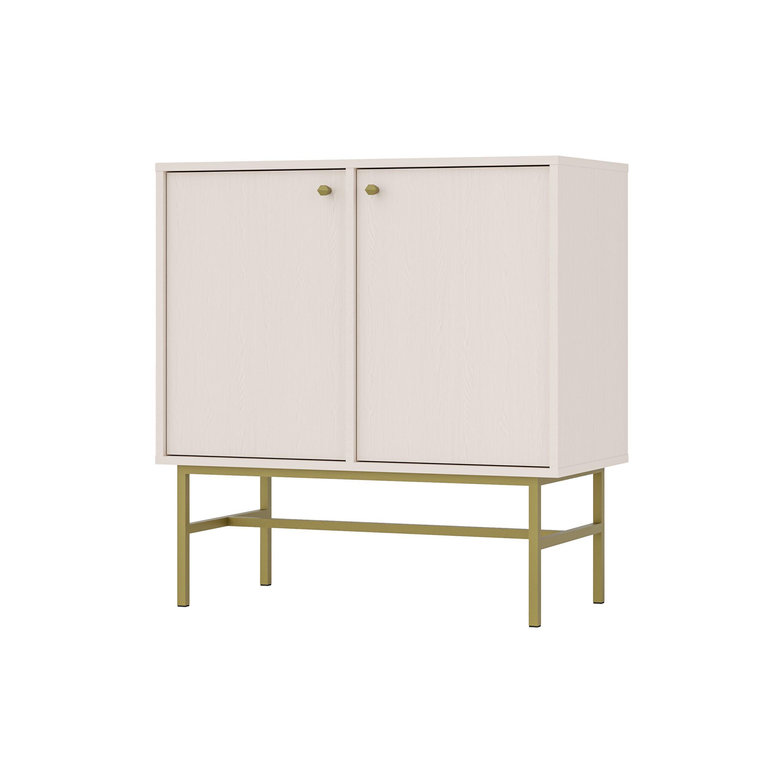 Wohnli Möbelsuche - KOMMODE TORINO 84/86/41 cm mit 2 Türen Beige