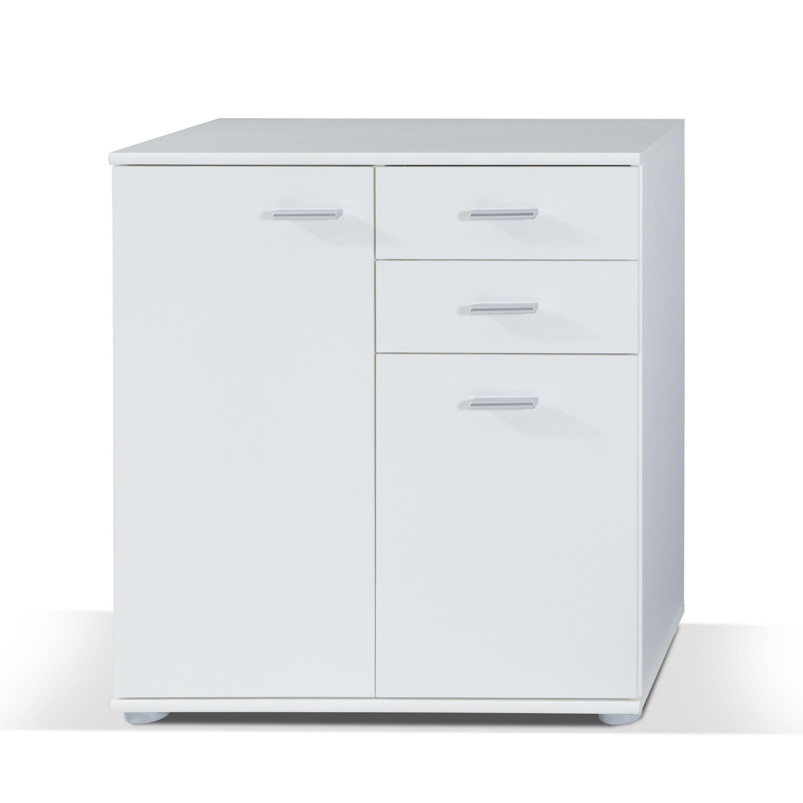 wohnli-moebel-suche-800000941046 Wohnli Möbelsuche - KOMMODE MICHELE 71/75/35 cm mit 2 Schubladen 2 Türen Weiß