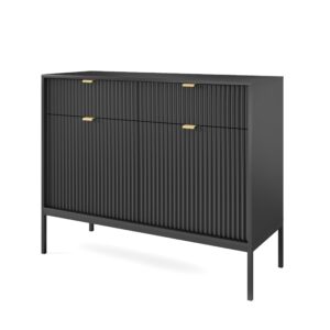 wohnli-moebel-suche-800000941048 Wohnli Möbelsuche - KOMMODE STELLARE 104/83/39 cm mit 2 Schubladen 2 Türen Schwarz