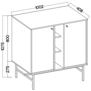 wohnli-moebel-suche-800000941050-1 KOMMODE TORINO 100/108/41 cm mit 2 Türen Beige Holzwerkstoff MASSENO Möbel > Kommoden & Schubladenschränke > Kommoden Beige
