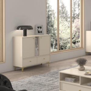 wohnli-moebel-suche-800000941054-1 KOMMODE TORINO 100/94/41 cm mit 2 Schubladen 2 Türen Beige Holzwerkstoff MASSENO Möbel > Kommoden & Schubladenschränke > Kommoden Beige