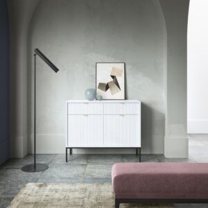 wohnli-moebel-suche-800000941057-1 KOMMODE STELLARE 104/83/39 cm mit 2 Schubladen 2 Türen Weiß Holzwerkstoff MASSENO Möbel > Kommoden & Schubladenschränke > Kommoden Weiß