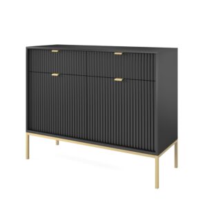wohnli-moebel-suche-800000941069 Wohnli Möbelsuche - KOMMODE STELLARE 104/83/39 cm mit 2 Schubladen 2 Türen Schwarz