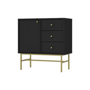 wohnli-moebel-suche-800000941070 Wohnli Möbelsuche - KOMMODE TORINO 84/86/41 cm mit 3 Schubladen 1 Türen Graphitfarben