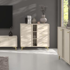 wohnli-moebel-suche-800000941072-1 KOMMODE TORINO 100/94/41 cm mit 3 Schubladen 1 Türen Beige Holzwerkstoff MASSENO Möbel > Kommoden & Schubladenschränke > Kommoden Beige