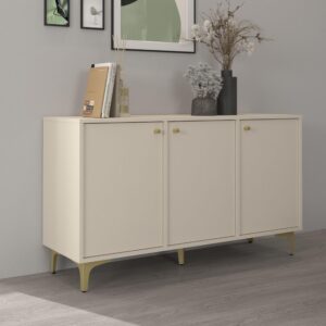 KOMMODE TORINO 125/72/41 cm mit 3 Türen Beige Holzwerkstoff MASSENO Möbel > Kommoden & Schubladenschränke > Kommoden Beige