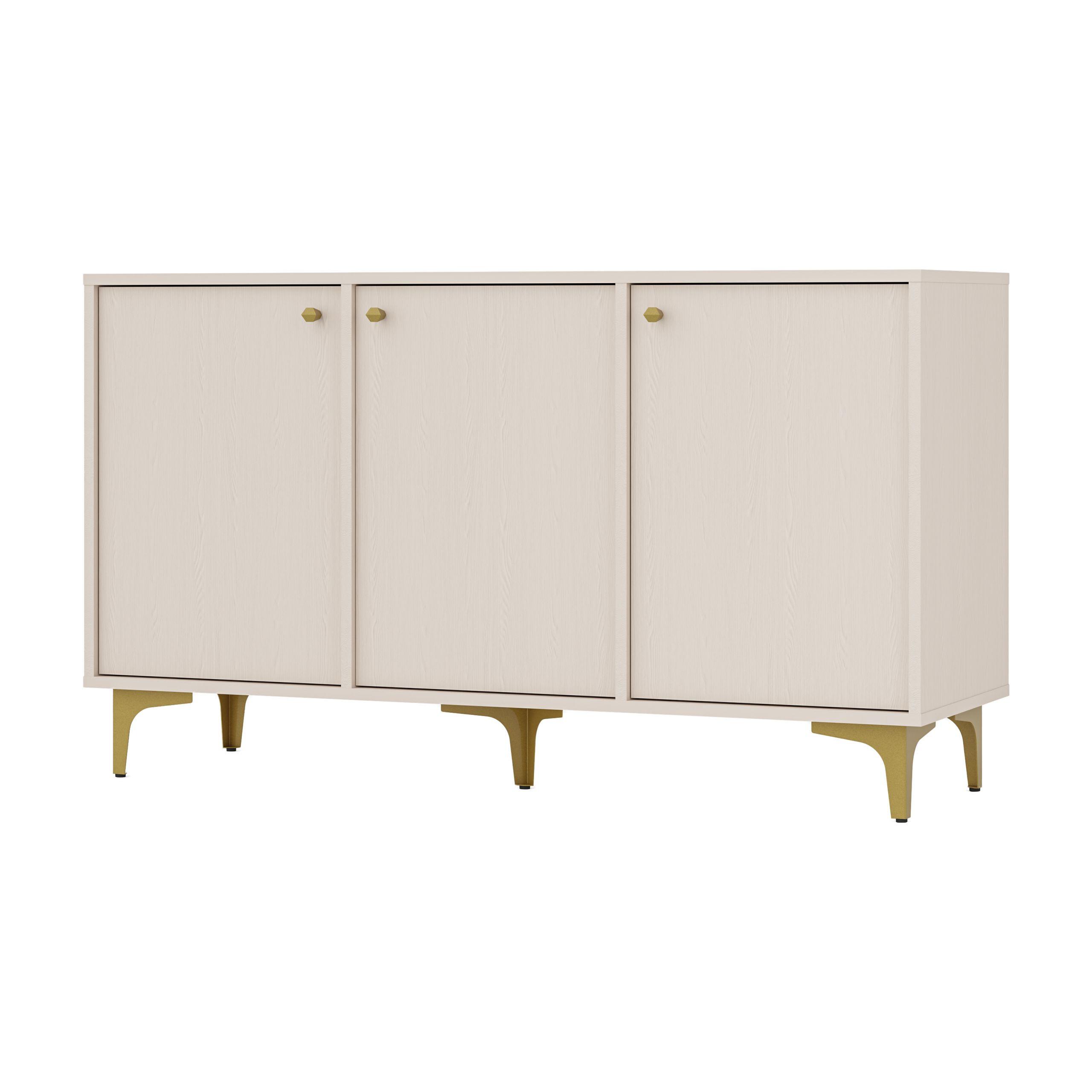 Wohnli Möbelsuche - KOMMODE TORINO 125/72/41 cm mit 3 Türen Beige