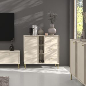 wohnli-moebel-suche-800000941082-1 KOMMODE TORINO 100/95/41 cm mit 3 Schubladen 1 Türen Beige Holzwerkstoff MASSENO Möbel > Kommoden & Schubladenschränke > Kommoden Beige