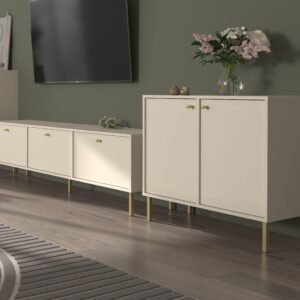 wohnli-moebel-suche-800000941087-1 KOMMODE TORINO 84/74/41 cm mit 2 Türen Beige Holzwerkstoff MASSENO Möbel > Kommoden & Schubladenschränke > Kommoden Beige