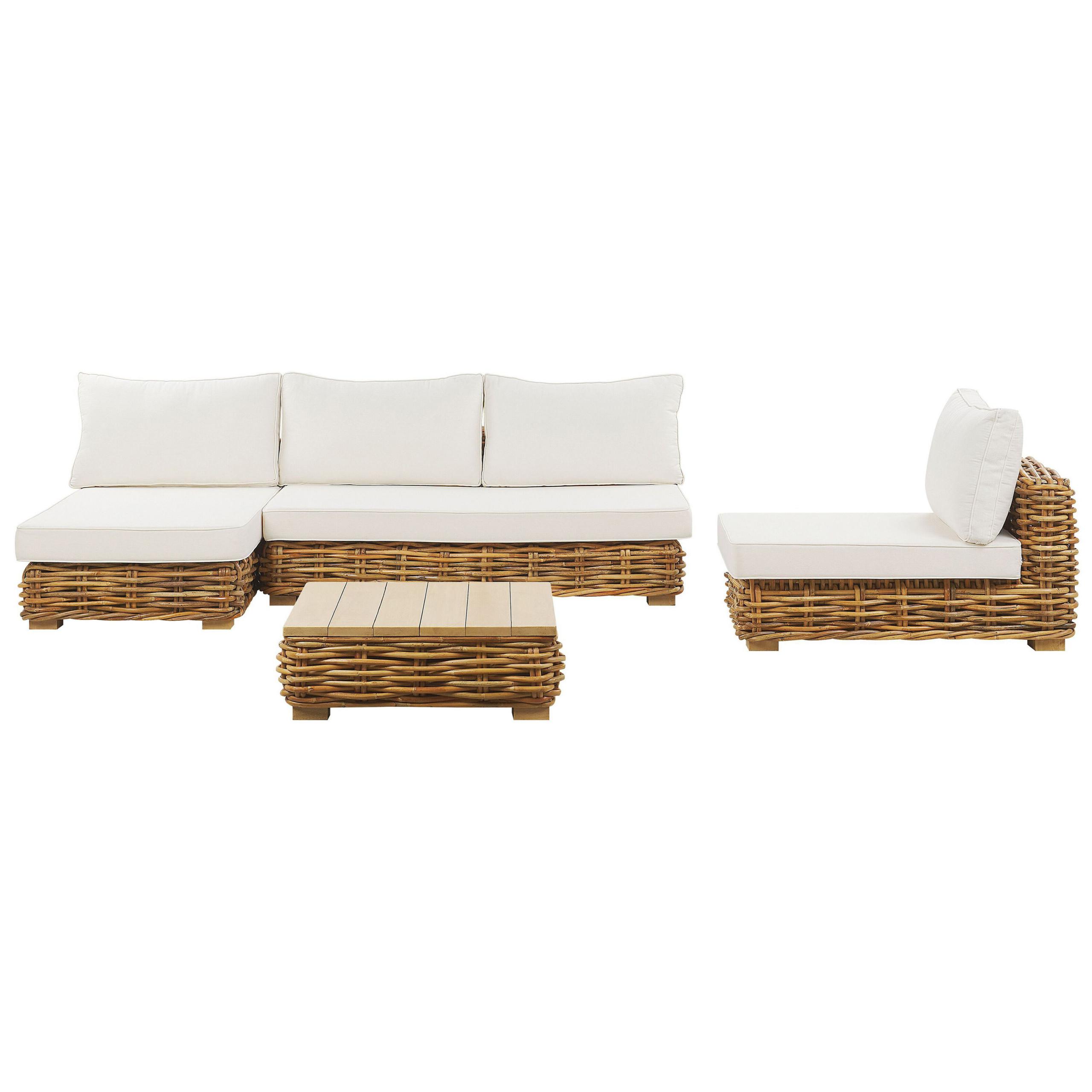 Wohnli Möbelsuche - LOUNGE-SET 4-Sitzer Rattan natürlich linksseitig modular Varallo