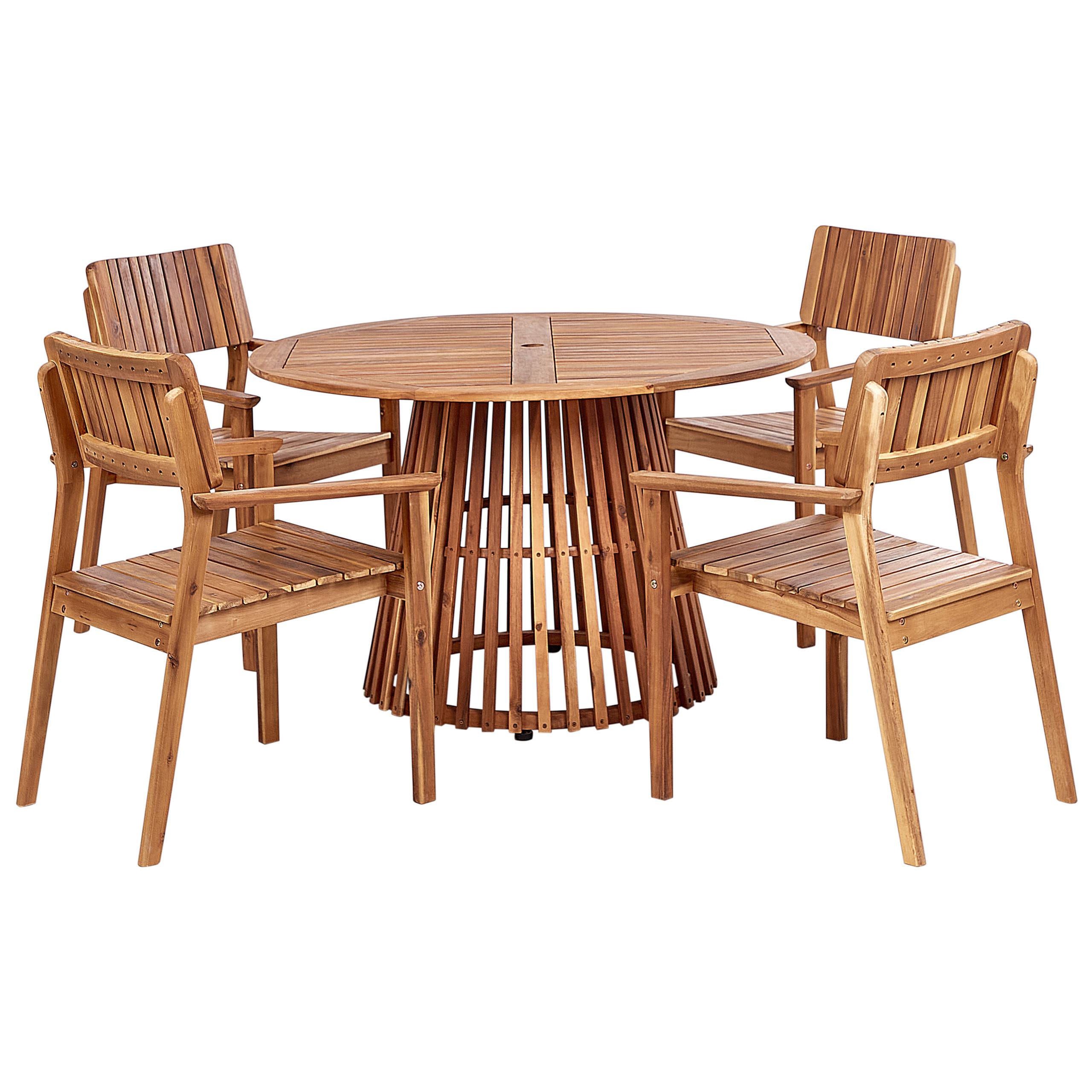 Wohnli Möbelsuche - GARTENMÖBEL-SET 4-Sitzer Heller Holzfarbton Agello