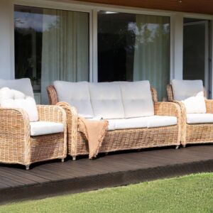 wohnli-moebel-suche-800000941710-1 LOUNGE-SET Rattan Natürlich Alessano Naturmaterialien Beliani Garten & Outdoor > Gartenmöbel > Gartenmöbel-Sets Braun