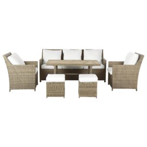 Wohnli Möbelsuche - LOUNGE SET 5-Sitzer Rattan Auflagen weiß Fonti