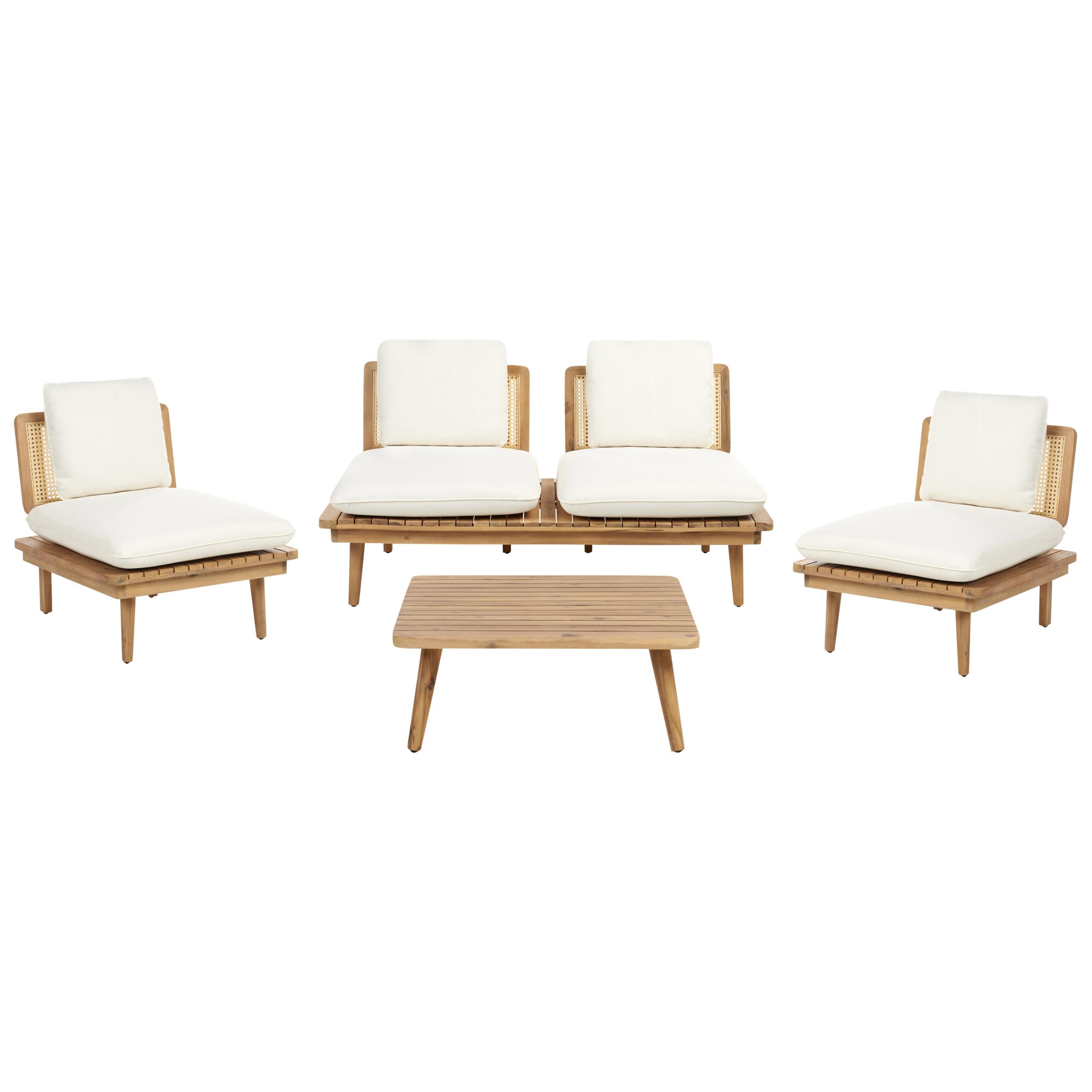 Wohnli Möbelsuche - LOUNGE-SET 4-Sitzer Heller Holzfarbton Accadia
