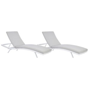 Wohnli Möbelsuche - GARTENLIEGE 2er Set Grau Amelia