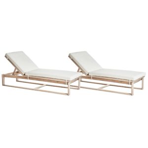 Wohnli Möbelsuche - GARTENLIEGE 2er Set Heller Holzfarbton Azzanello