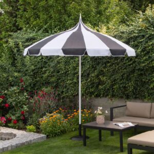 SONNENSCHIRM Schwarz Minoa Textil Beliani Garten & Outdoor > Sonnen- & Sichtschutz > Sonnen- & Ampelschirme Schwarz