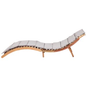 wohnli-moebel-suche-800000941838-1 GARTENLIEGE Heller Holzfarbton Luino Holz Beliani Garten & Outdoor > Gartenmöbel > Gartenliegen Braun