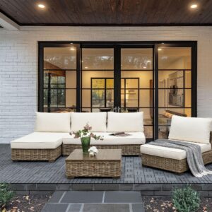 wohnli-moebel-suche-800000942353-1 LOUNGE-SET 4-Sitzer Weiß Varallo Naturmaterialien Beliani Garten & Outdoor > Gartenmöbel > Gartenmöbel-Sets Weiß