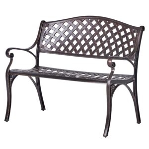 wohnli-moebel-suche-800000942439-1 GARTENBANK 2-Sitzer Braun Staggia Metall Beliani Garten & Outdoor > Gartenmöbel > Gartenbänke Braun