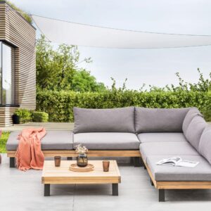 wohnli-moebel-suche-800000942443-1 LOUNGE-SET 5-Sitzer Grau Frazzano Holz Beliani Garten & Outdoor > Gartenmöbel > Gartenmöbel-Sets Grau