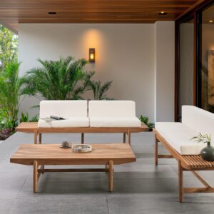 wohnli-moebel-suche-800000942445-1 LOUNGE-SET 4-Sitzer Heller Holzfarbton Giaveno Holz Beliani Garten & Outdoor > Gartenmöbel > Gartenmöbel-Sets Braun
