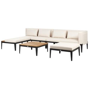 LOUNGE-SET 4-Sitzer Beige Bracciano Holz Beliani Garten & Outdoor > Gartenmöbel > Gartenmöbel-Sets Beige