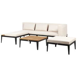 wohnli-moebel-suche-800000942454-1 LOUNGE-SET 3-Sitzer Beige Bracciano Holz Beliani Garten & Outdoor > Gartenmöbel > Gartenmöbel-Sets Beige