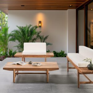 wohnli-moebel-suche-800000942462-1 LOUNGE-SET 3-Sitzer Heller Holzfarbton Giaveno Holz Beliani Garten & Outdoor > Gartenmöbel > Gartenmöbel-Sets Braun