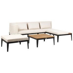 LOUNGE-SET 3-Sitzer Beige Bracciano Holz Beliani Garten & Outdoor > Gartenmöbel > Gartenmöbel-Sets Beige